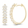 Thumbnail Image 1 of Baguette & Round-Cut Lab-Created Diamond Hoop Earrings 2 ct tw 14K Yellow Gold