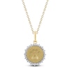 Thumbnail Image 1 of Diamond Paw Print Medallion Necklace 1/4 ct tw 10K Yellow Gold 18&quot;