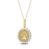 Thumbnail Image 2 of Diamond Paw Print Medallion Necklace 1/4 ct tw 10K Yellow Gold 18&quot;