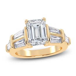 Emerald-Cut Lab-Created Diamond Engagement Ring 3-1/2 ct tw 14K Yellow Gold