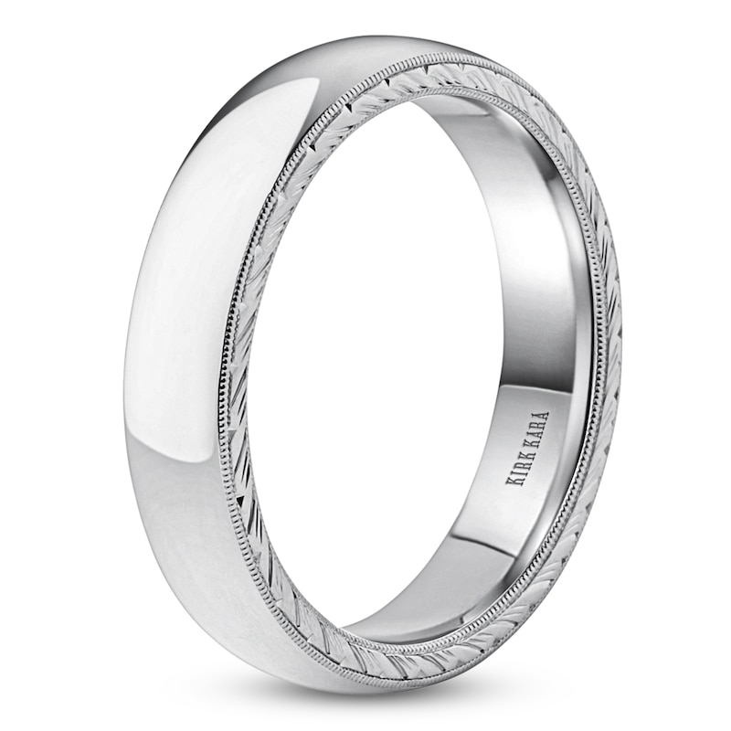 Main Image 2 of Kirk Kara Men's Polished Milgrain Wedding Band 14K White Gold 5mm