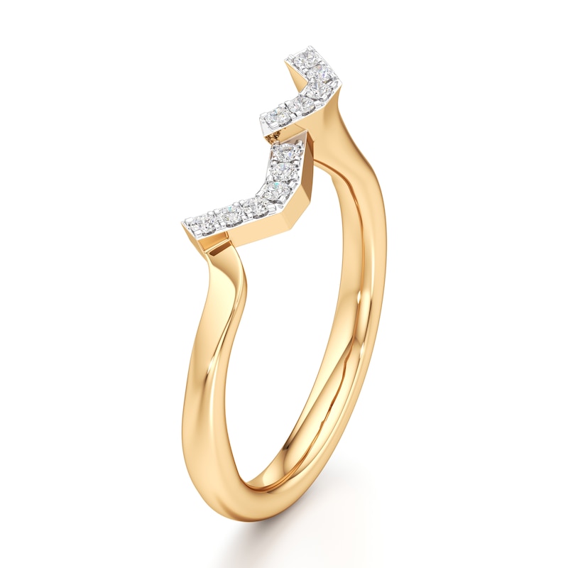 Main Image 4 of J'Lure Lab-Created Diamond Wedding Band 1/8 ct tw 18K Yellow Gold