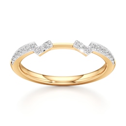 J'Lure Lab-Created Diamond Angled Contour Wedding Band 1/6 ct tw 18K Yellow Gold