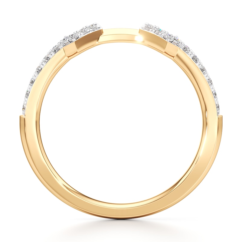 Main Image 2 of J'Lure Lab-Created Diamond Angled Contour Wedding Band 1/6 ct tw 18K Yellow Gold