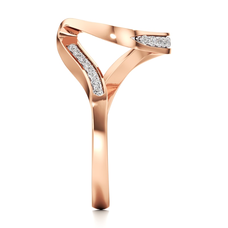 Main Image 3 of J'Lure Lab-Created Diamond Contour Wedding Band 1/6 ct tw 18K Rose Gold