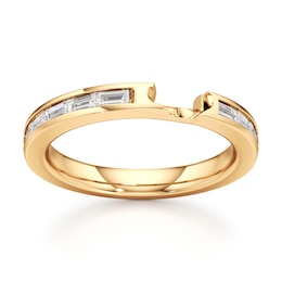 J'Lure Baguette-Cut Lab-Created Diamond Contour Wedding Band 3/8 ct tw 18K Yellow Gold