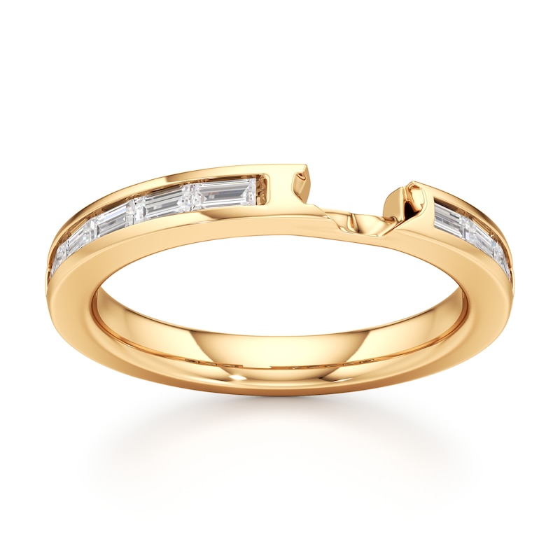 Main Image 1 of J'Lure Baguette-Cut Lab-Created Diamond Contour Wedding Band 3/8 ct tw 18K Yellow Gold