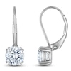 Thumbnail Image 1 of Round-Cut Lab-Created Diamond Solitaire Drop Earrings 2 ct tw 14K White Gold (SI2/F)