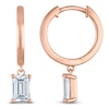 Thumbnail Image 1 of Emerald-Cut Lab-Created Diamond Solitaire Dangle Hoop Earrings 1-1/2 ct tw 14K Rose Gold (SI2/F)