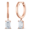 Thumbnail Image 2 of Emerald-Cut Lab-Created Diamond Solitaire Dangle Hoop Earrings 1-1/2 ct tw 14K Rose Gold (SI2/F)