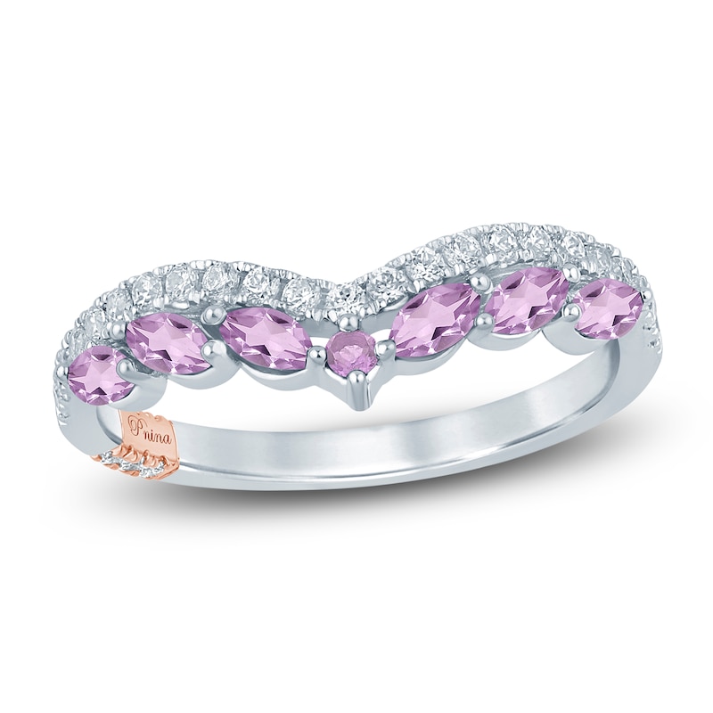 Main Image 1 of Pnina Tornai Natural Light Amethyst & Diamond Wedding Band 1/4 ct tw 14K White Gold