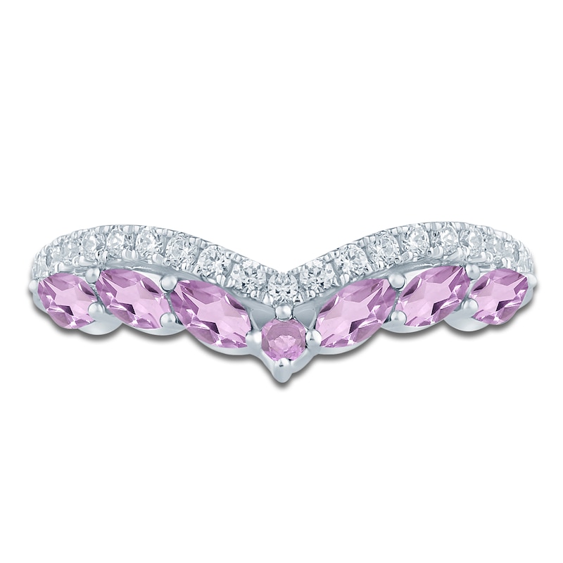 Main Image 3 of Pnina Tornai Natural Light Amethyst & Diamond Wedding Band 1/4 ct tw 14K White Gold