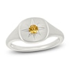 Thumbnail Image 1 of Natural Citrine Star Signet Ring Sterling Silver