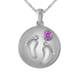 Baby Feet Birthstone Necklace